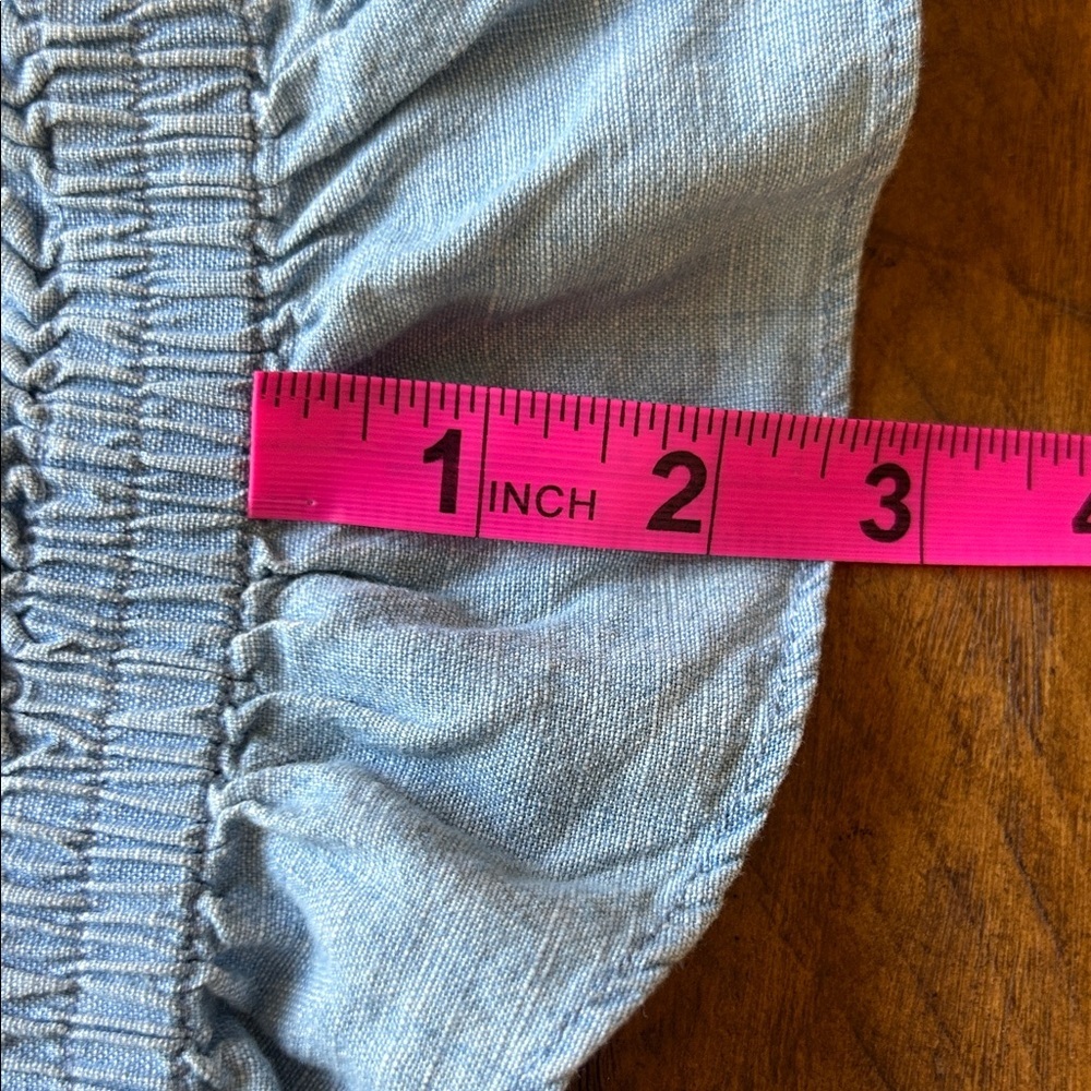J. Crew Blue Button-Front Ruffle Blouse - Picture 11 of 13